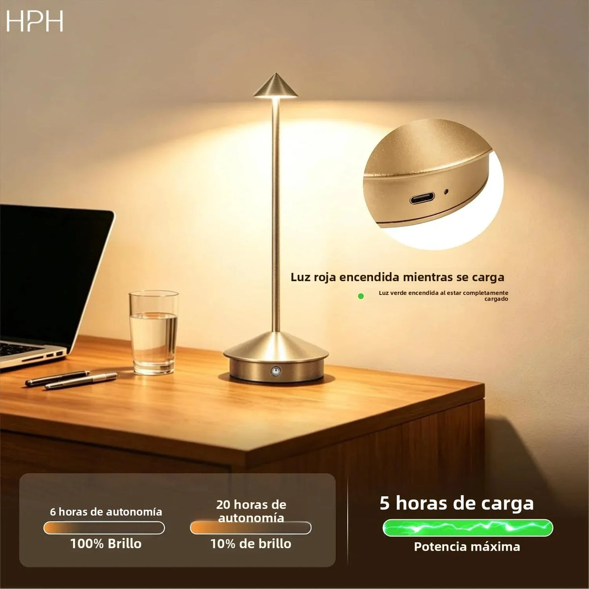 Lámpara de mesa inalámbrica