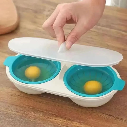 Escalfador de 2 huevos para microondas