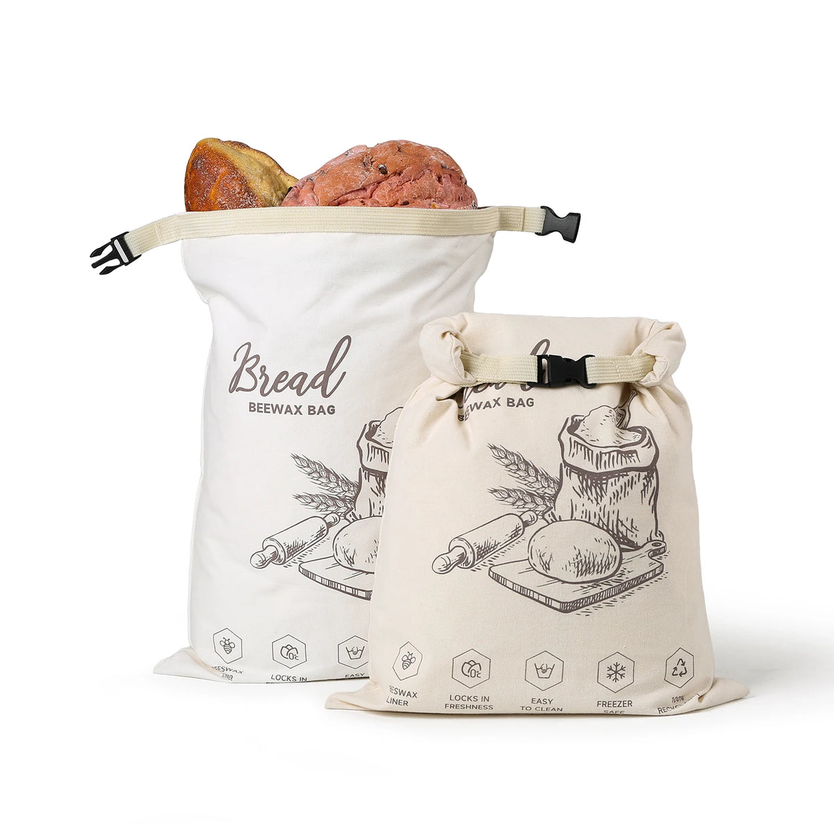 Bolsa para el pan con cierre