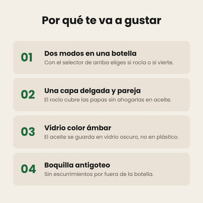 Beneficios de la aceitera 2 en 1