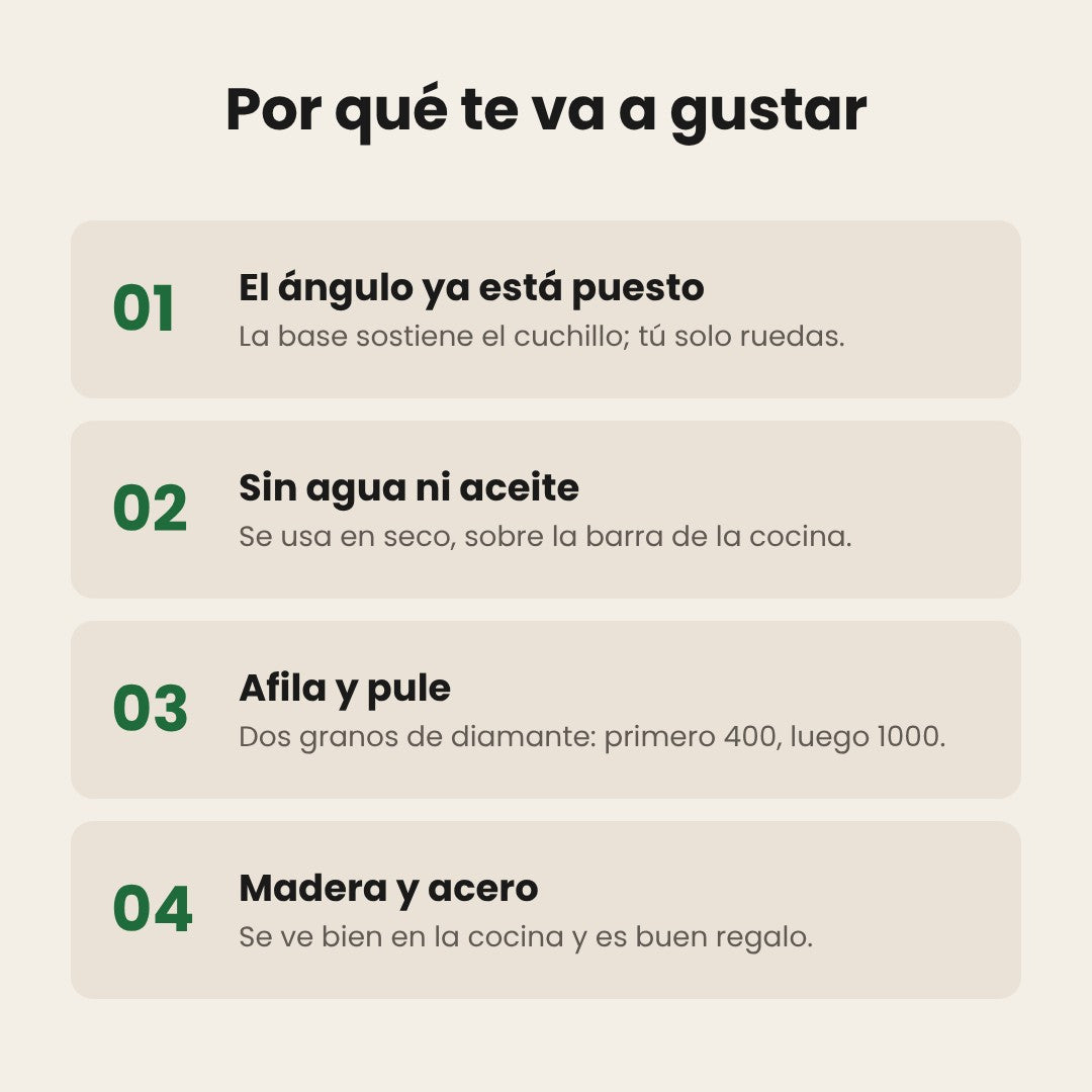Beneficios del afilador rodante