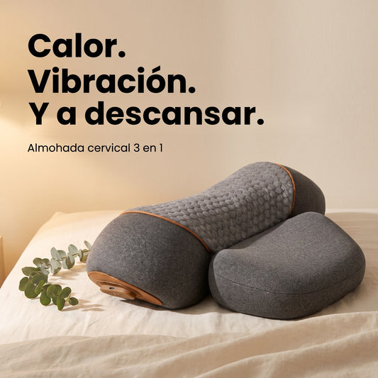 Almohada cervical 3 en 1 con calor y vibración
