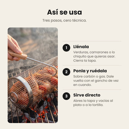 Cómo usar la canasta rodante en tres pasos