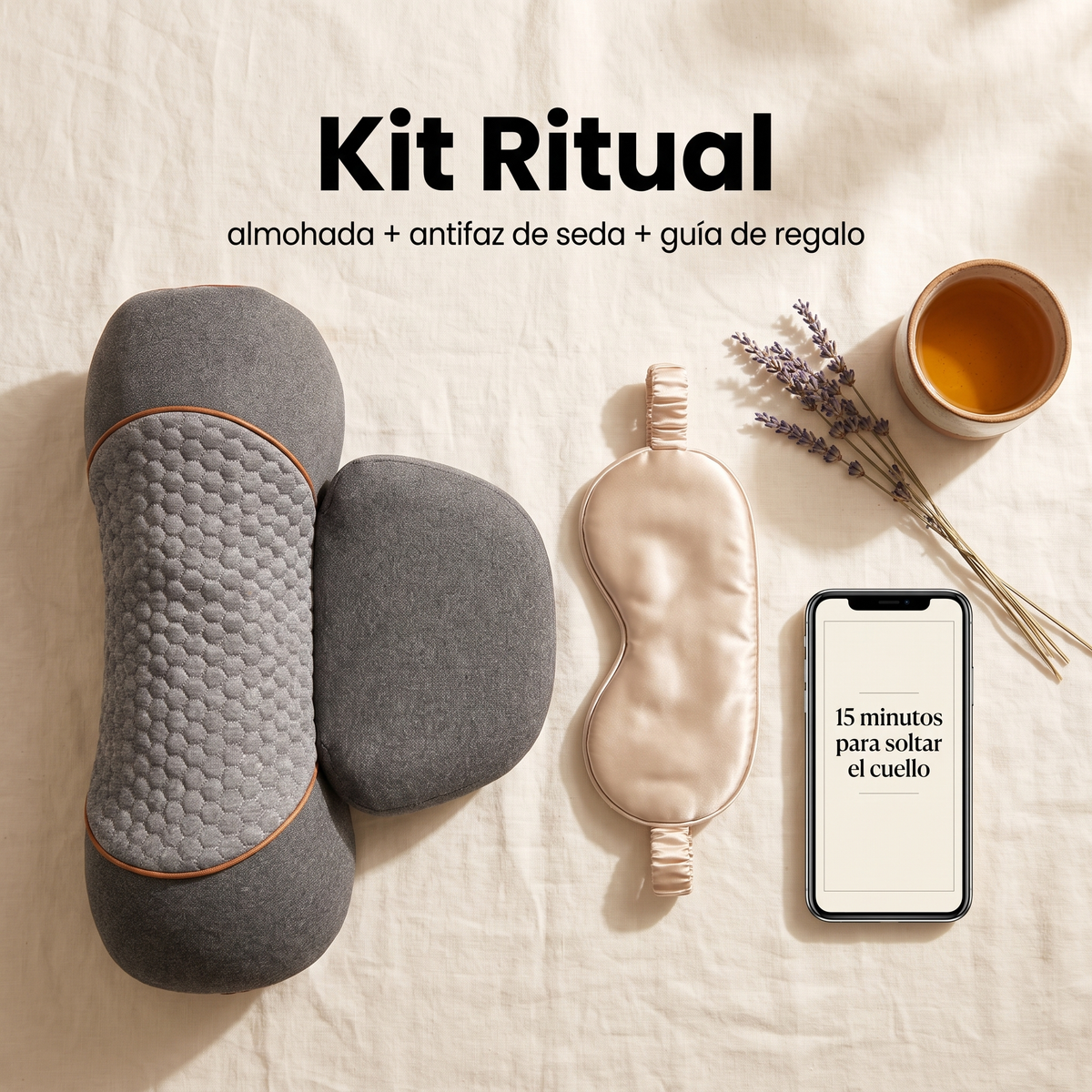 Kit Ritual: almohada, antifaz de seda y guía